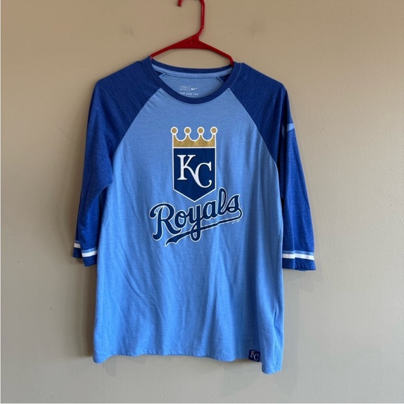 Nike Light Blue Kansas City Royals 3/4 Baseball T-Shirt - Picture 9 of 9